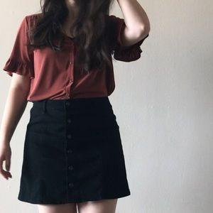 Black Denim Skirt
